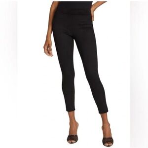 L'AGENCE Nini High Rise Crop Faux Suede Pull-on Pants - Black